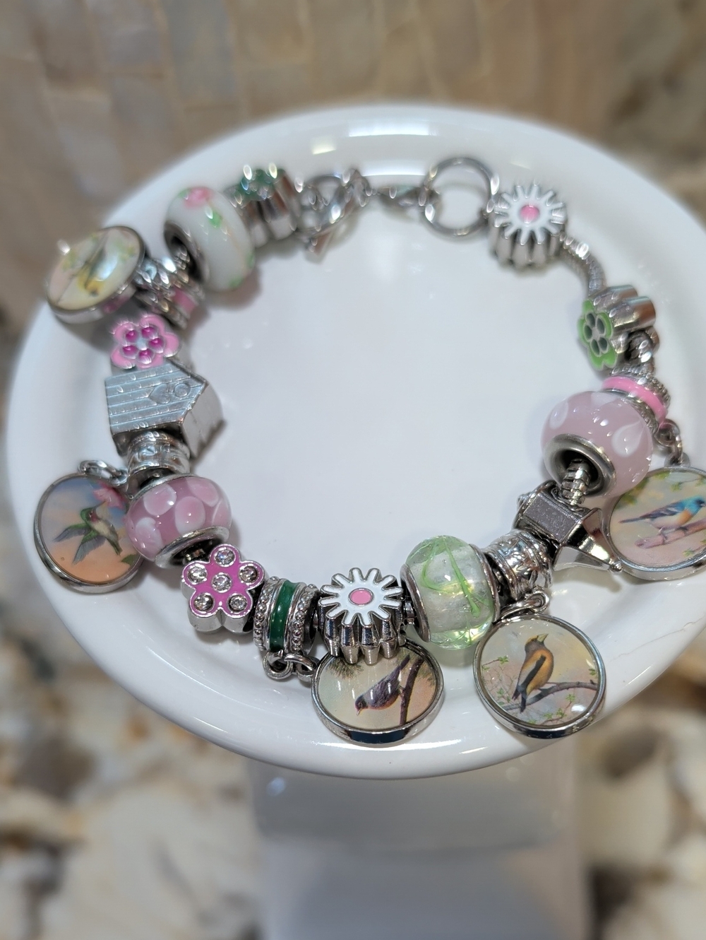 Seasonal Spring Bird Charm Bracelet